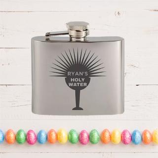 Holy Water Stainless Steel High Polished 5oz Flask - Things Engraved
