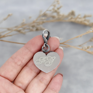 Pewter Heart Charm - Things Engraved