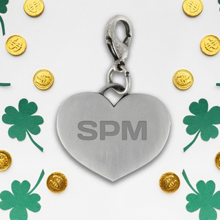 Celtic horseshoe Heart Pewtertone Charm for St Patrick's Day - Things Engraved