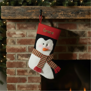 Penguin Plush Face Stocking Things Engraved