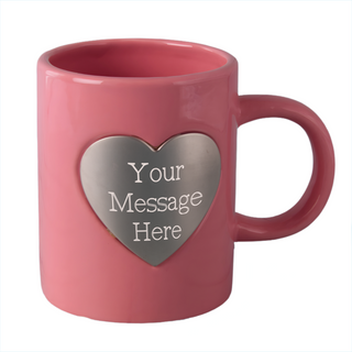 Mug with Steel Engravable Heart - Things Engraved