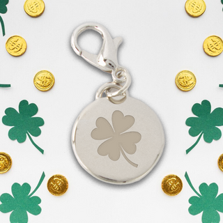 Lucky Clover Small Silver Charm with Engraving - Things Engraved