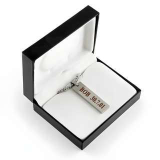 Rectangular Pendant with Chain - Things Engraved