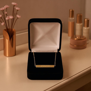Personalized Gold Plated Long Bar Necklace - Things Engraved