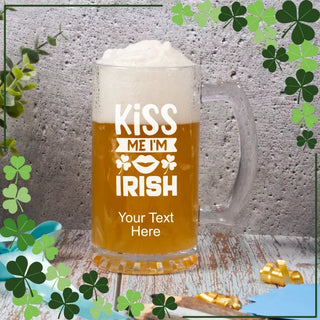Kiss Me I'm Irish Beer Stein 16 oz - Things Engraved