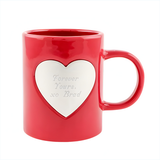 Mug with Steel Engravable Heart - Things Engraved
