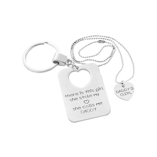 Daddy's Girl Keychain and Necklace Set - Things Engraved