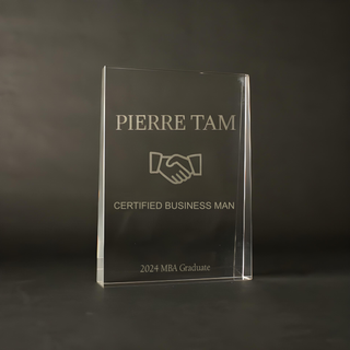 Sophisticated Wedge Glass Trophy- SML - Things Engraved