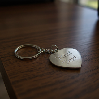Custom Engraved Heart Keychain - Things Engraved