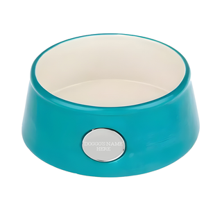 Ceramic Pet Bowl With Engravable Plate - Things Engraved