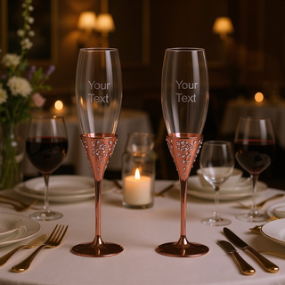 Rose Gold Champagne Flute Set - Things Engraved