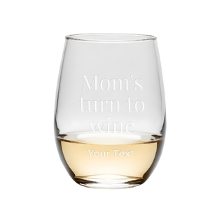 Mom's Turn to Wine Stemless Wine Glass - Things Engraved