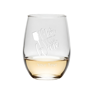 Mom Needs Wine Stemless Wine Glass - Things Engraved