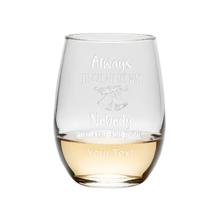 Jingle All The Way Stemless Wine Glass - Things Engraved