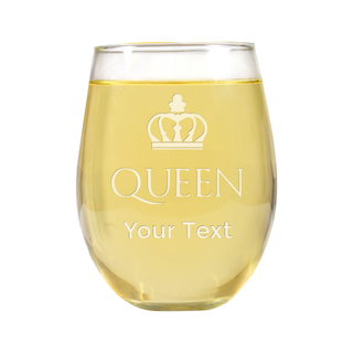 The Queen Stemless Wine Glass - Things Engraved