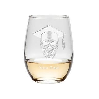Grad Skull Stemless Wine Glass - Things Engraved