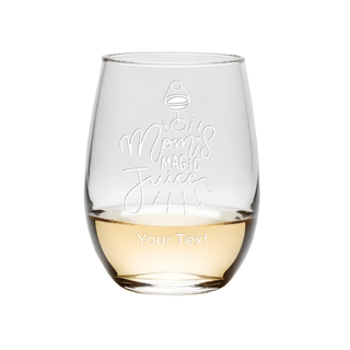 Mom's Magic Juice Stemless Wine Glass - Things Engraved