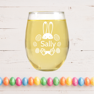 Easter Bunny Stemless Wine Glass - Things Engraved