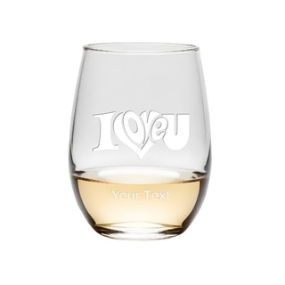 I Love You Stemless Wine Glass - Things Engraved