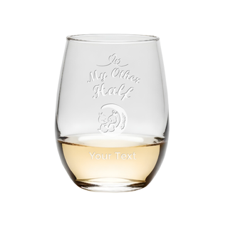 My Other Half Stemless Wine Glass - Things Engraved