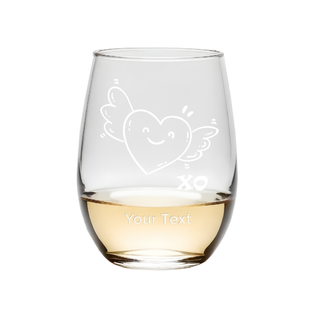 Flying Heart Stemless Wine Glass - Things Engraved