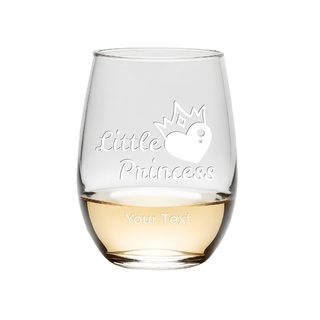 Little Princess Stemless Wine Glass - Things Engraved