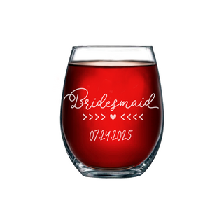 The Bridesmaids Stemless Wine Glass 15 oz - Things Engraved