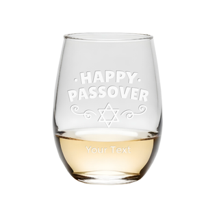 Passover Holiday Stemless Wine Glass - Things Engraved