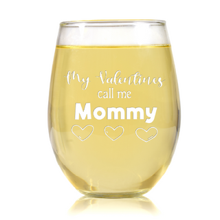 My Valentine Stemless Wine Glass - Things Engraved