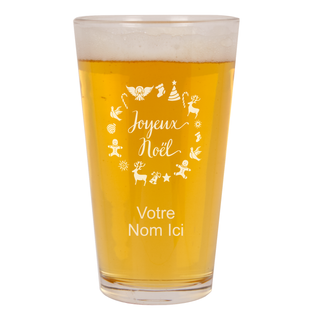 Joyeux Noël Classic Beer Pint 16 oz - Things Engraved