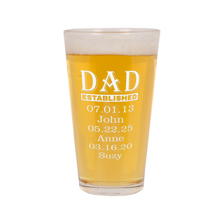 Established Dad Classic Beer Pint 16 oz - Things Engraved