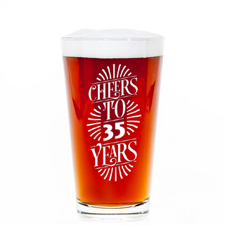 Custom Anniversary Beer Pint 16 oz - Things Engraved