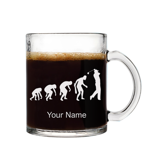 Golf Themed Engraved Glass Coffee Mug 10 oz - Things Engraved