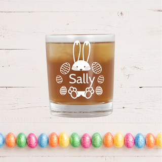 Easter Bunny Heavy Base Rocks Glass 11 oz - Things Engraved