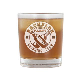 The Bachelor Party Drinking Team Whiskey Glass 11 oz - Things Engraved