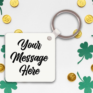 Happy St Patrick Day Keychain Square - Things Engraved