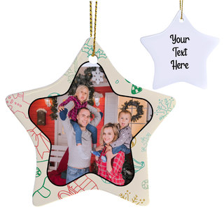 Christmas Wallpaper Star Shaped Ceramic Ornament - Things Engraved