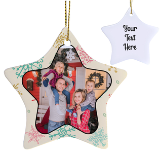 Christmas Wallpaper Star Shaped Ceramic Ornament - Things Engraved