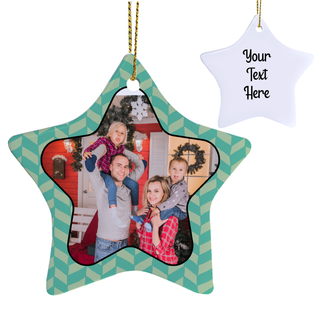 Christmas Wallpaper Star Shaped Ceramic Ornament - Things Engraved