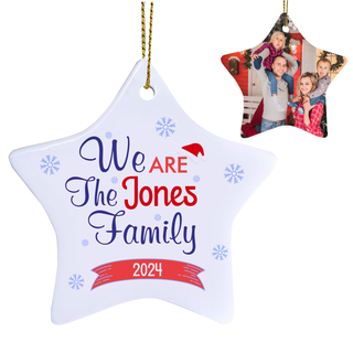 We are Family Star Shaped Ceramic Ornament - Things Engraved