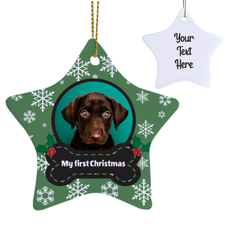 My First Christmas Pet Star Shaped Ceramic Ornament - Things Engraved