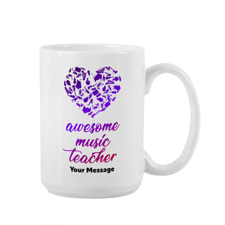 Awesome Music Teacher Ceramic Mug 15 oz - Things Engraved