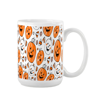 Halloween Pumpkins Ceramic Mug 15 oz - Things Engraved