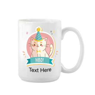 Custom Cat Birthday Mug 15 oz - Things Engraved