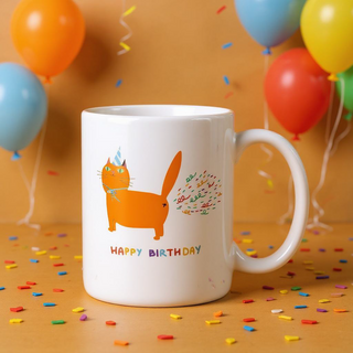 Cat Lovers Happy Birthday Mug 15 oz - Things Engraved
