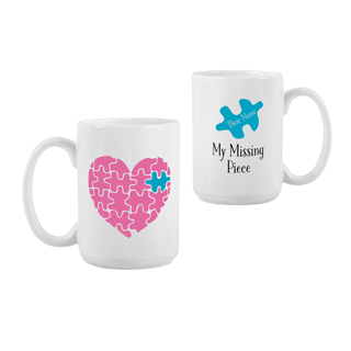 My Missing Piece Double Sided Ceramic Mug for Her 15 oz - Things Engraved