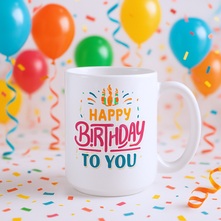 Happy Birthday to You Ceramic Mug 15 oz - Things Engraved