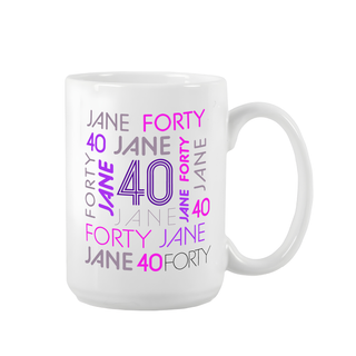 Personalized Milestone Birthday Mug 15 oz - Things Engraved