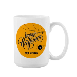 Happy Halloween Spider Ceramic Mug 15 oz - Things Engraved