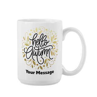 Hello Autumn Ceramic Mug 15 oz - Things Engraved
